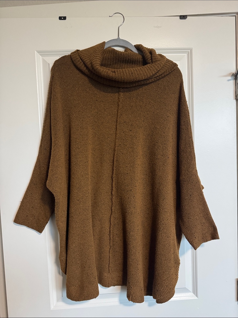 Time and Tru Brown Cowl Neck Oversized Sweater